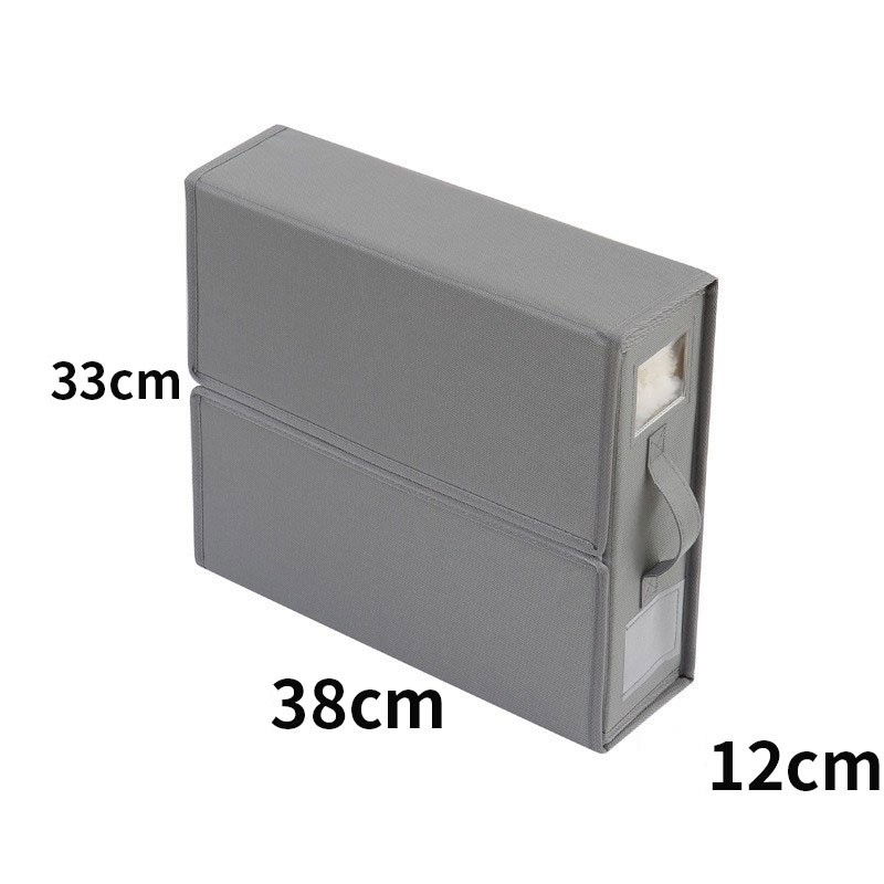 Cutie depozitare lenjerii de pat, pliabila, capacitate 18l, 38x33x12 cm, din panza oxford cu pp incorporat, fereastra vizibila, gri [3]