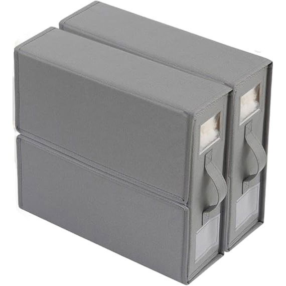 Cutie depozitare lenjerii de pat, pliabila, capacitate 18l, 38x33x12 cm, din panza oxford cu pp incorporat, fereastra vizibila, gri [5]