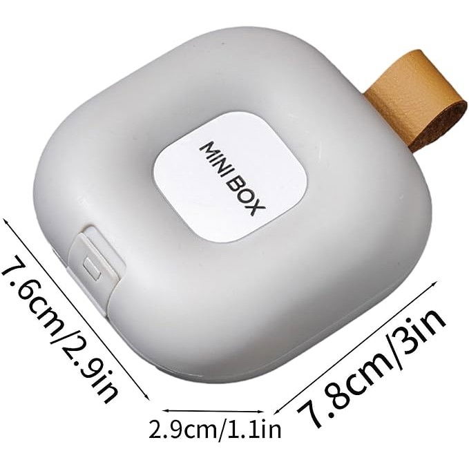 Cutie depozitare medicamente, 4 compartimente, inchidere etans, portabila, patrat, alb/gri, pp, 7.6x2.9x7.8 cm [4]