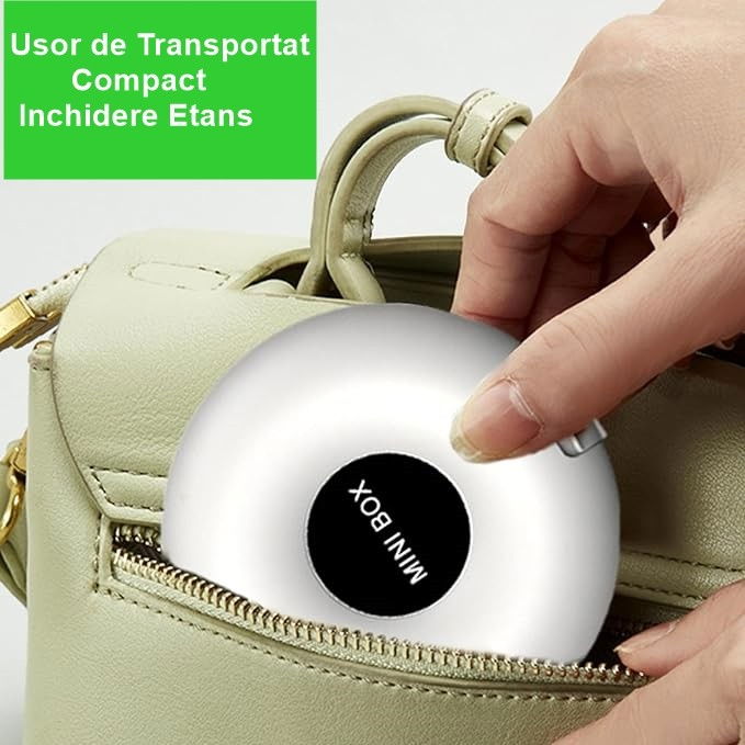 Cutie depozitare medicamente, 6 compartimente, inchidere etans, portabila, rotund, alb/negru, pp, 8.4x2.9x8.5 cm [2]