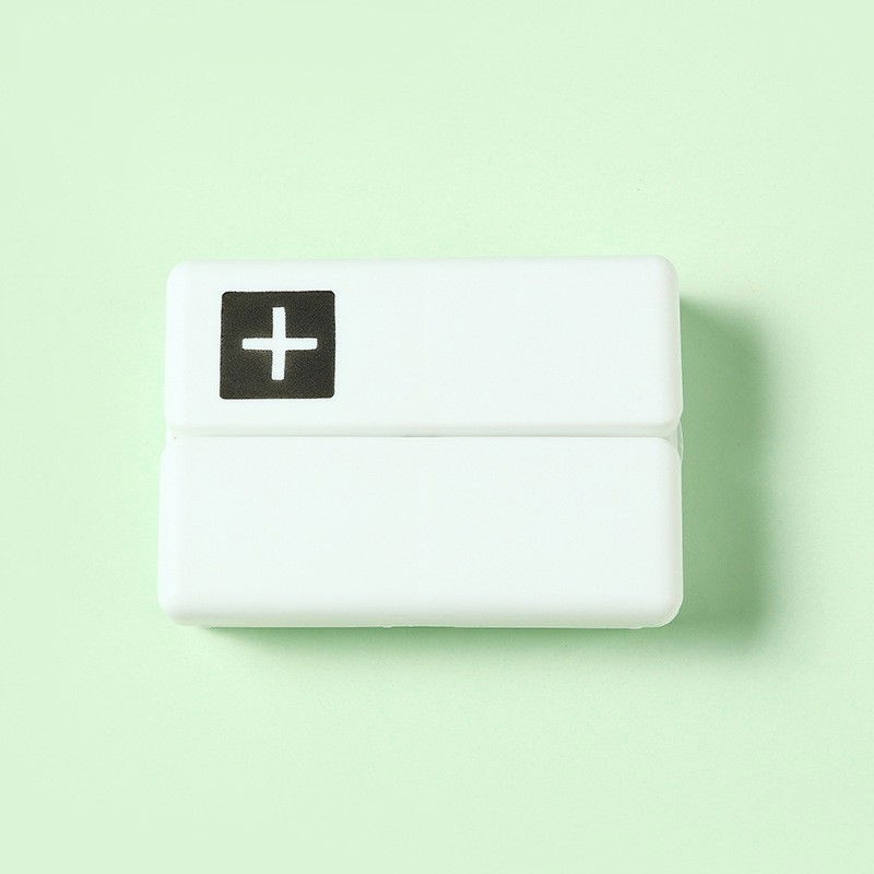 Cutie depozitare medicamente, 7 compartimente sigilate individual, pliabila, portabila, alb/negru [4]