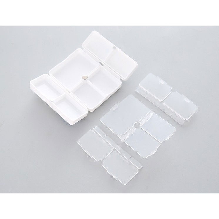 Cutie depozitare medicamente, 7 compartimente sigilate individual, pliabila, portabila, alb/rosu [2]