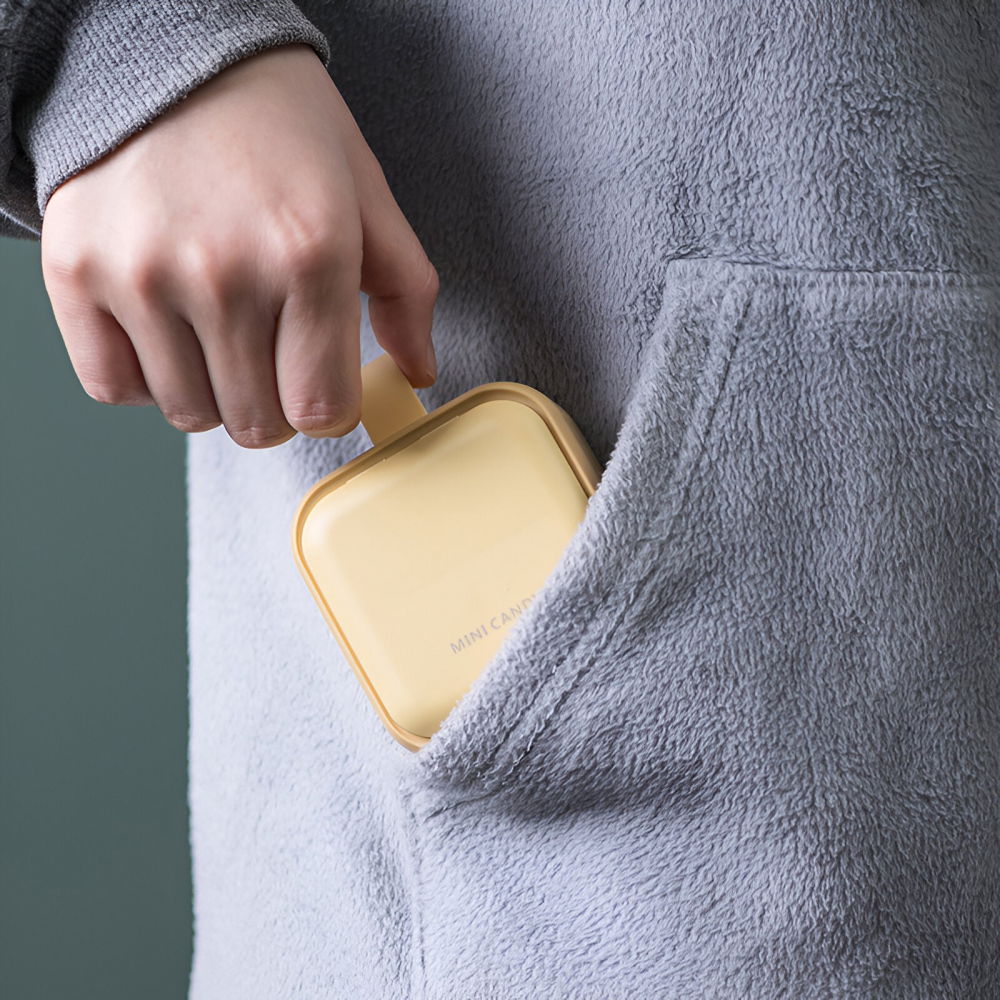 Cutie depozitare medicamente mini, 4 compartimente, inchidere etans, portabila, patrat, galben, pp, 7.5x7.5x3 cm [4]