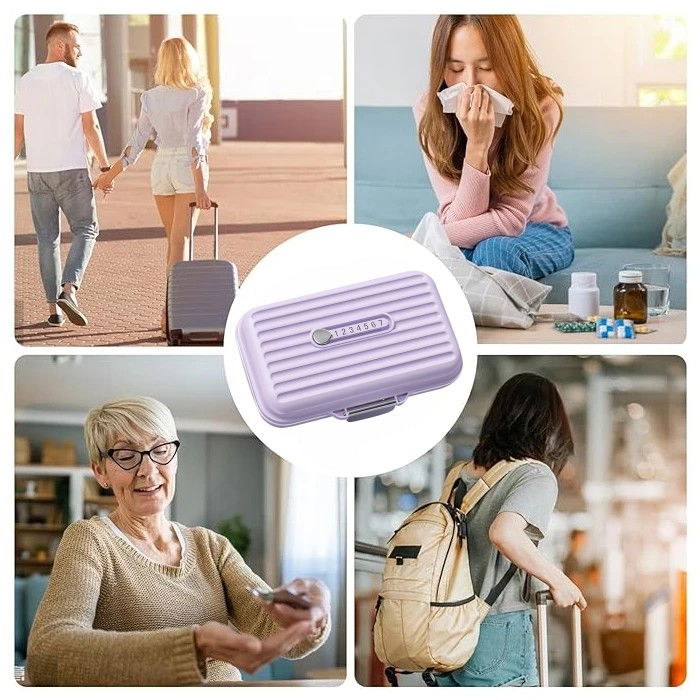 Cutie medicamente, mov, 7 compartimente, portabila si compacta, 11x7.2x3.5 cm, ideala pentru uzul cotidian [6]