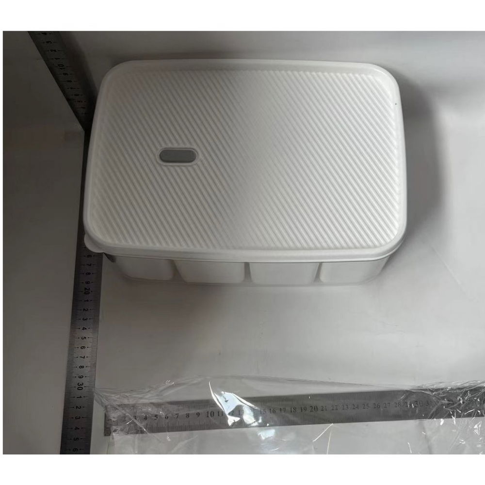 Cutie pentru depozitare alimente, 8 compartimente cu capac, material pet+pp, 29 x 20 x 9 cm, alb/transparent [13]