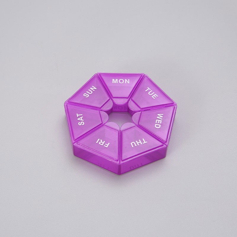 Cutie separator medicamente cu zilele saptamanii, plastic, 7 compartimente, mov [3]