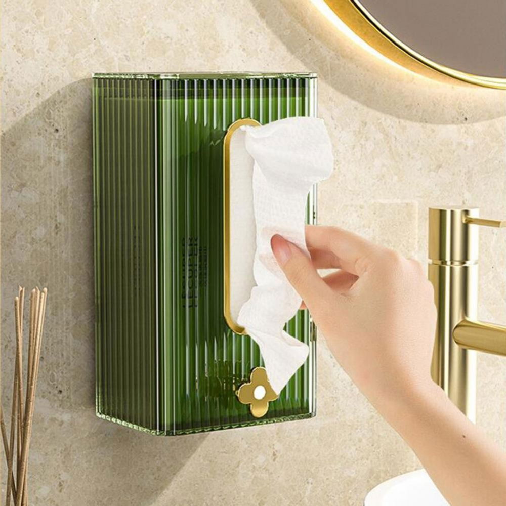 Cutie suport servetele eleganta  cu montare pe perete sau dulap, material plastic dur, 21.3 x 8.7 x 12 cm, verde [4]