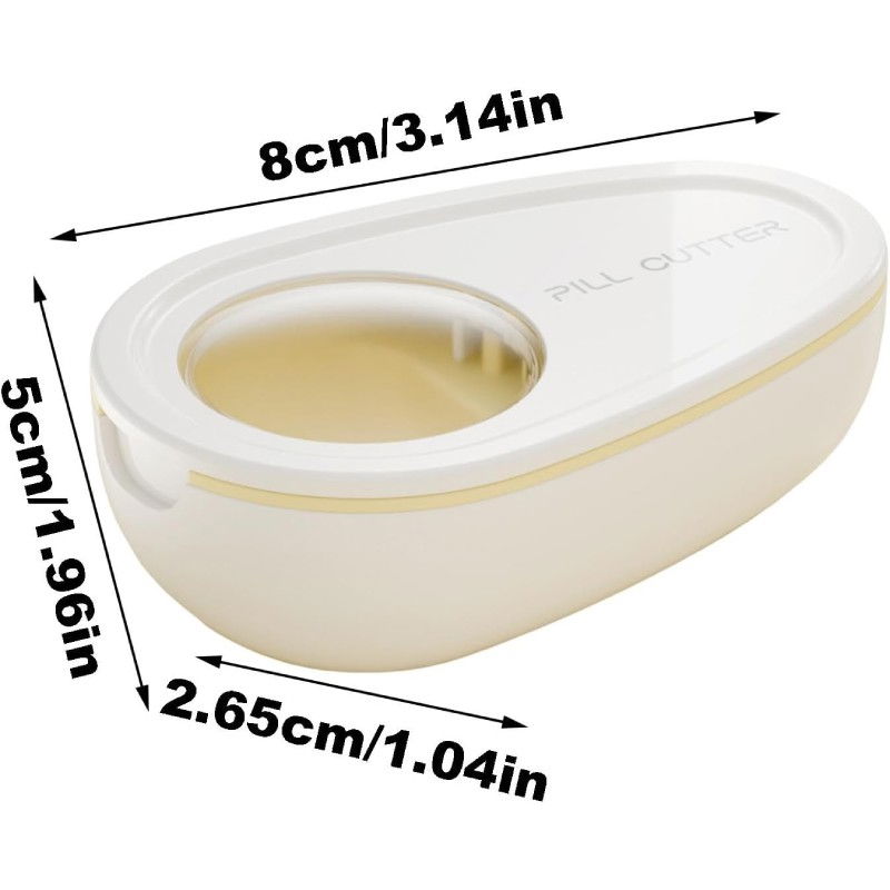 Cutie taiat pastile si depozitare medicamente, alba, 8x5x2.65 cm, compacta si portabila, ideala pentru calatorii [7]