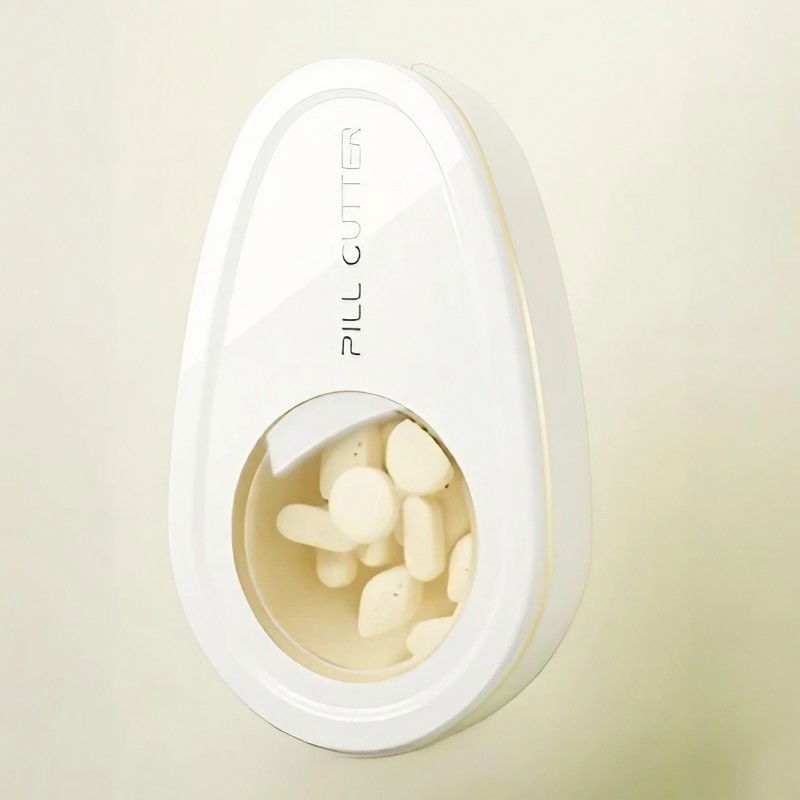 Cutie taiat pastile si depozitare medicamente, alba, 8x5x2.65 cm, compacta si portabila, ideala pentru calatorii [2]