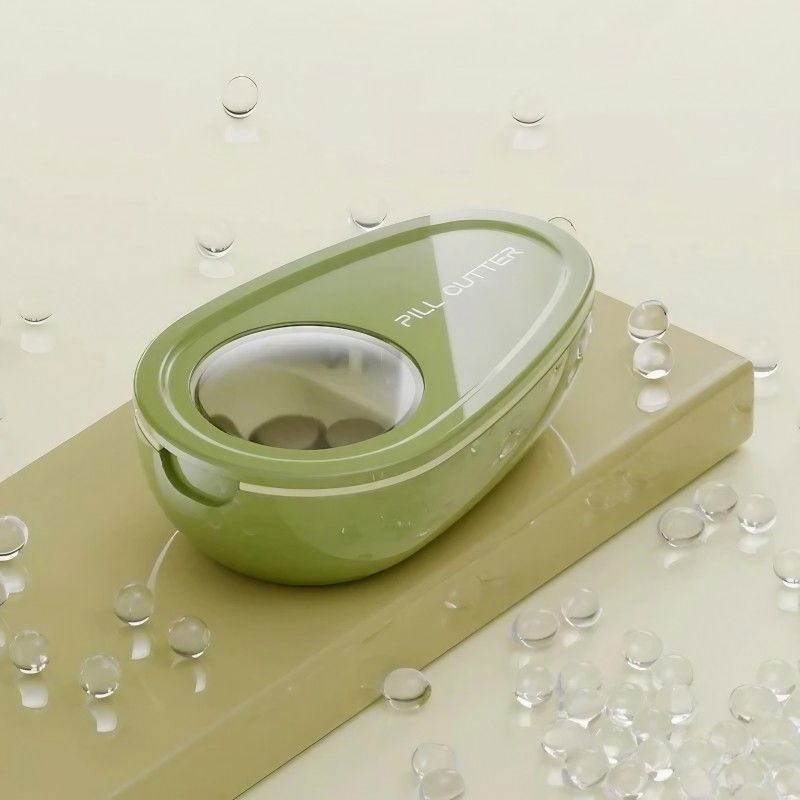 Cutie taiat pastile si depozitare medicamente, verde, 8x5x2.65 cm, compacta si portabila, ideala pentru calatorii [4]