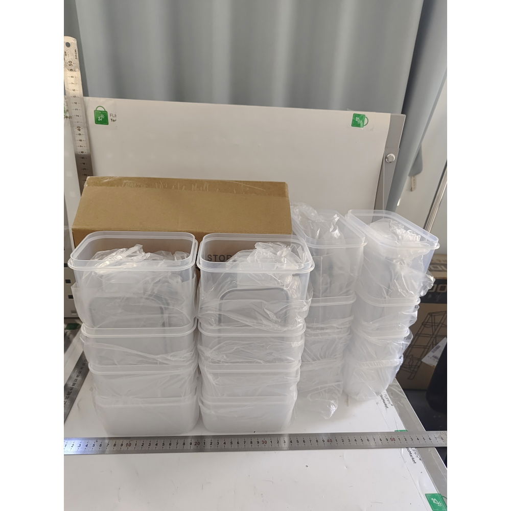 Cutii de depozitare alimente, set din 16 cutii pentru condimente, cereale, cutii pentru bucatarie, din plastic pp, cutii alimentare, diferite dimensiuni, transparente [4]