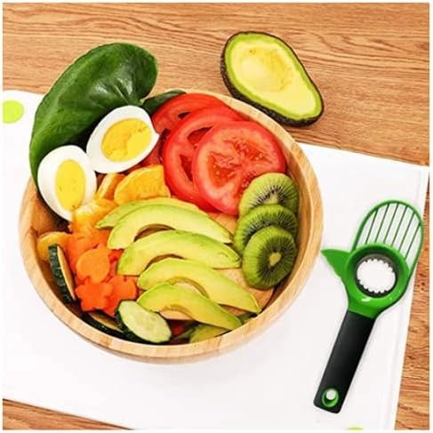 Cutit 3in1 pentru avocado, cutit, scoatere miez si feliator pulpa, din pp si otel inoxidabil, negru/verde [3]