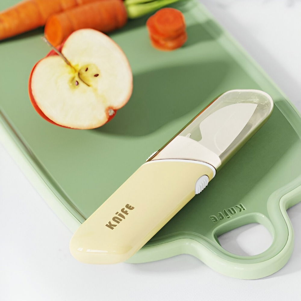 Cutit de fructe multifunctional, razatoare, curatator fructe-legume, deschizator de sticle, 18.1x3.8x2cm, galben [2]