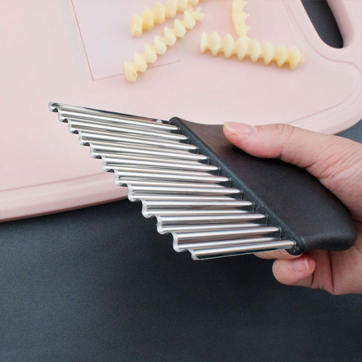 Cutit pentru cartofi ondulati, pentru legume, forma ondulata, usor de utilizat, taiere, negru [9]