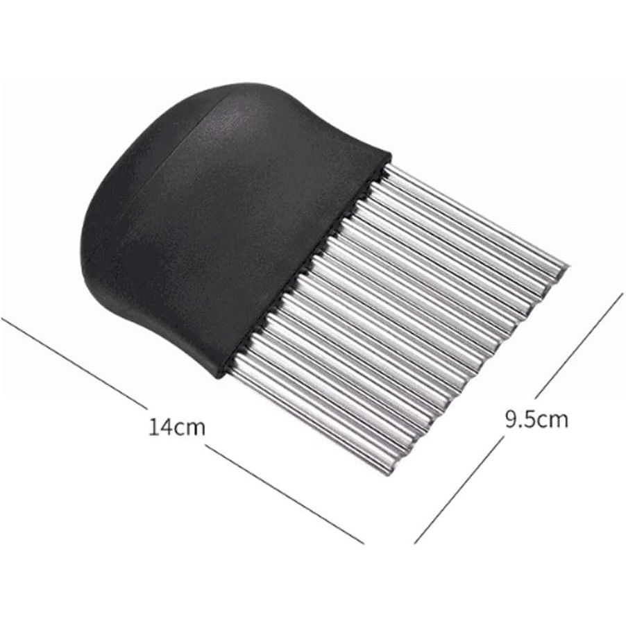 Cutit pentru cartofi ondulati, pentru legume, forma ondulata, usor de utilizat, taiere, negru [3]