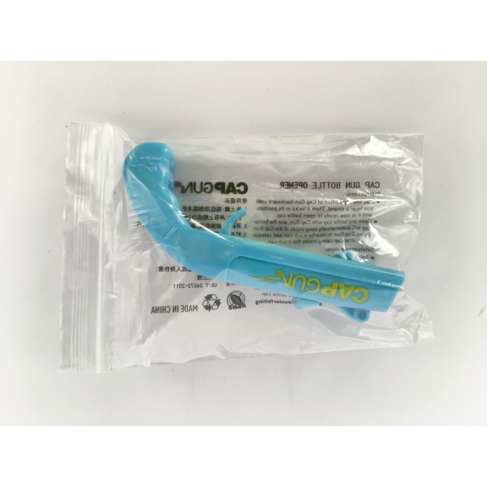 Deschizator de sticle, model pistol, plastic, abs, pentru dopuri metalice, 13 x 6 x 3.7 cm, albastru [3]