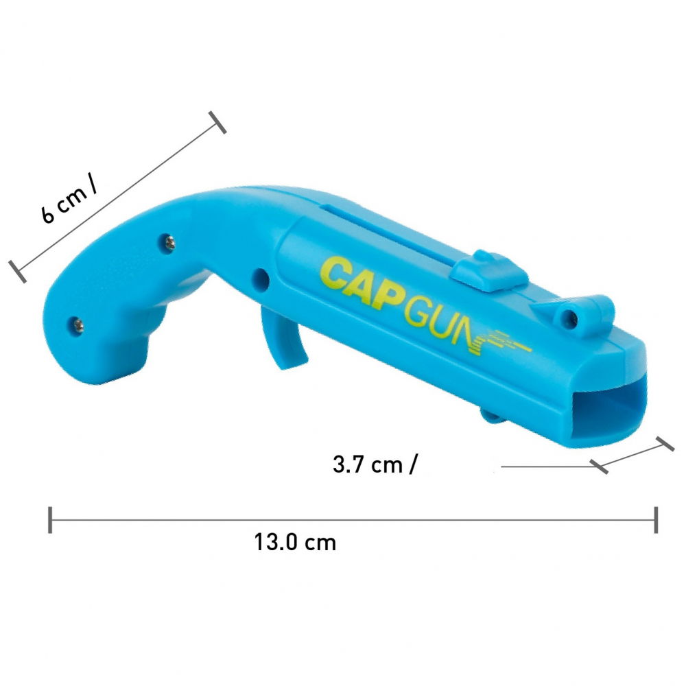 Deschizator de sticle, model pistol, plastic, abs, pentru dopuri metalice, 13 x 6 x 3.7 cm, albastru [5]