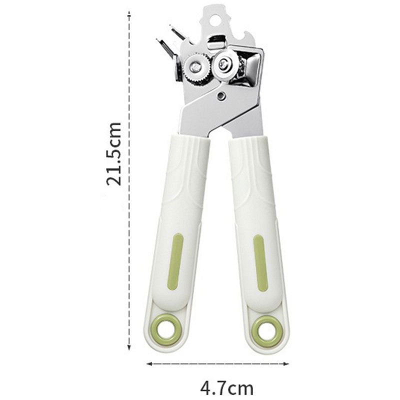 Desfacator de conserve 3 in 1, instrument pentru deschis conserve, sticle, otel inoxidabil, simplu de utilizat, maner anti alunecare, 21.5 x 4.7 cm alb [2]