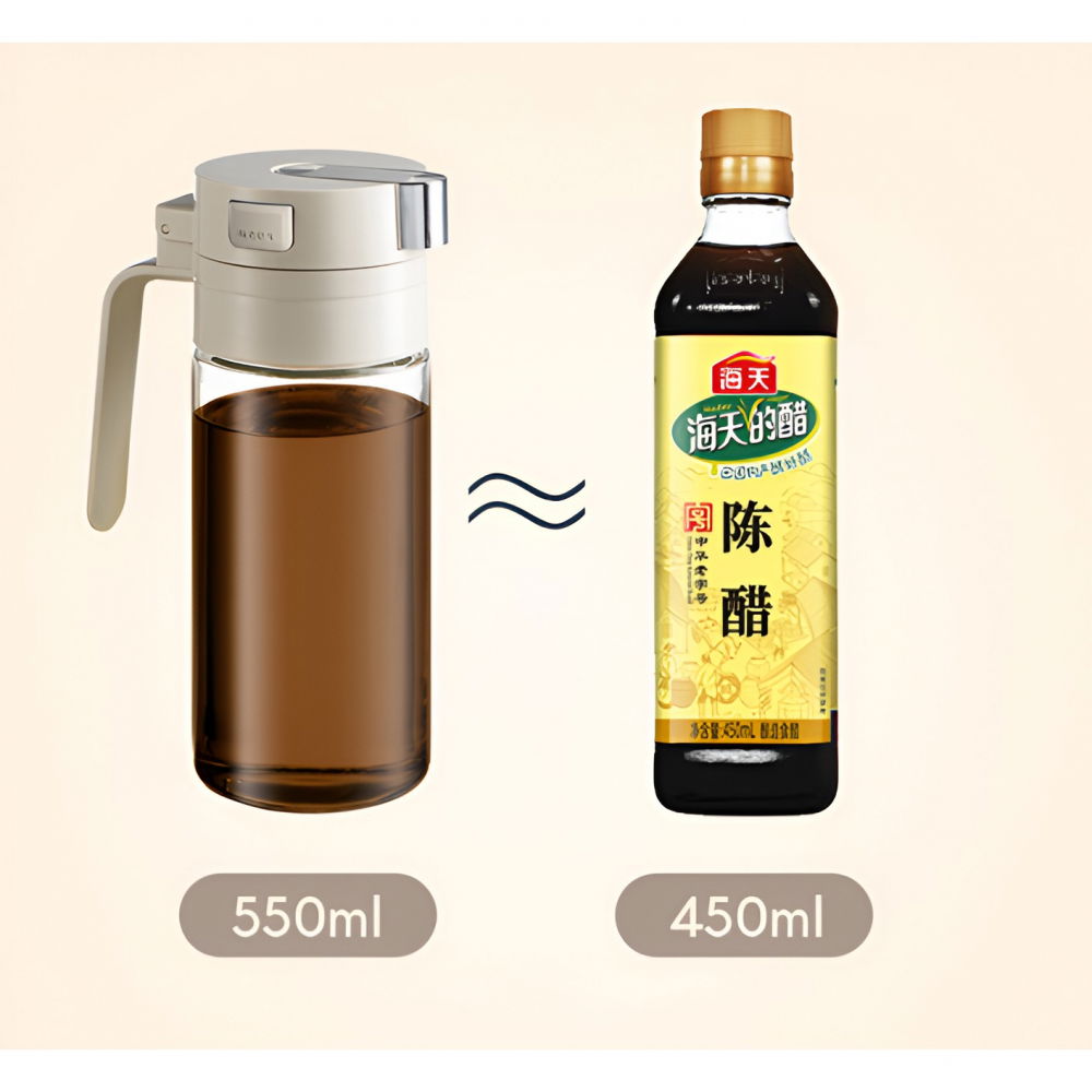 Dispenser pentru ulei, deschidere si inchidere automata a rezervorul, cu inductie gravitationala, 550 ml, 12x7.6x20.5 cm, alb [14]