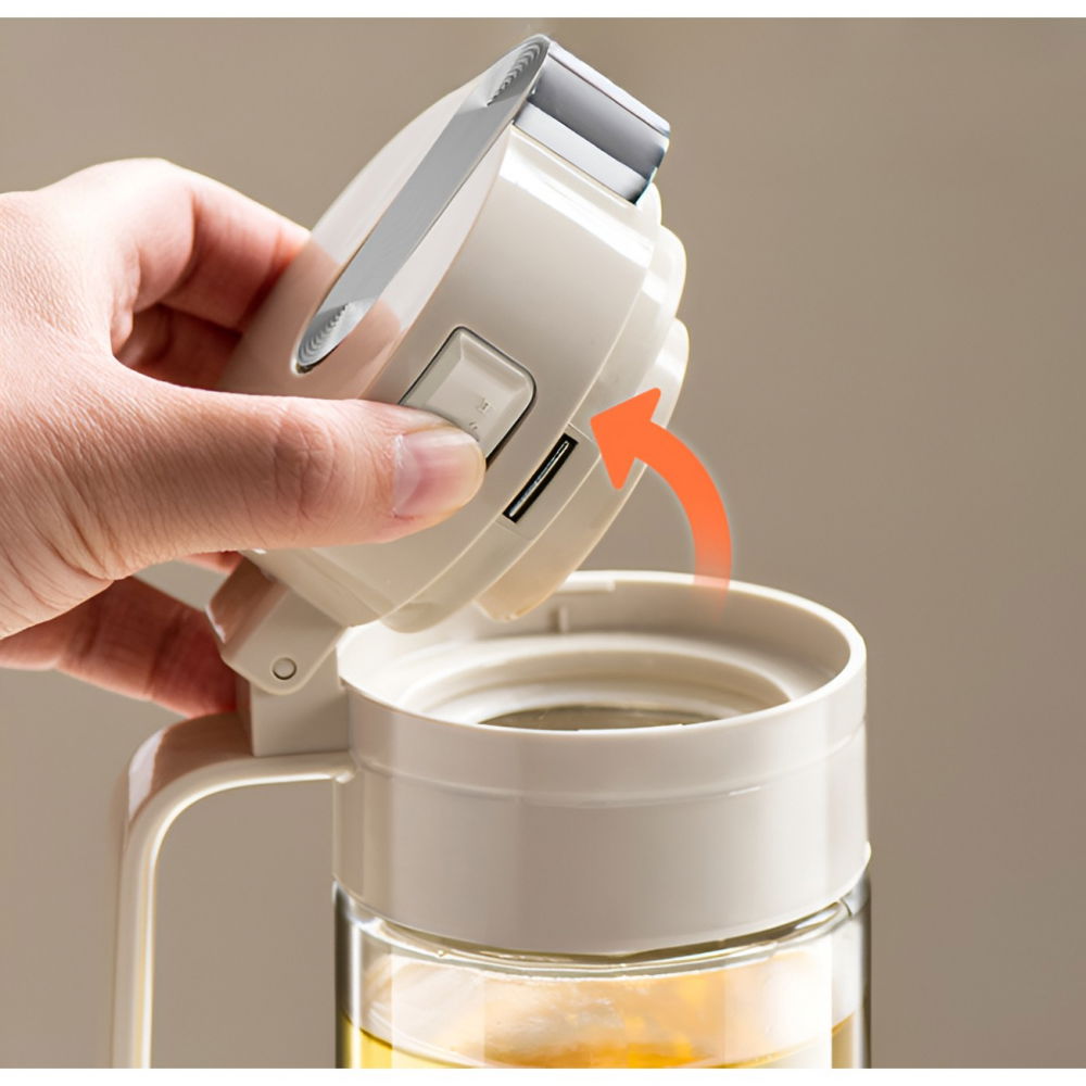 Dispenser pentru ulei, deschidere si inchidere automata a rezervorul, cu inductie gravitationala, 550 ml, 12x7.6x20.5 cm, alb [7]