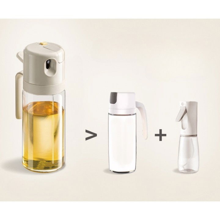 Dispenser pentru ulei, prin curgere si pulverizare, deschidere si inchidere automata a rezervorul, 550ml, 11.4x7.8x22.8cm, gri [5]