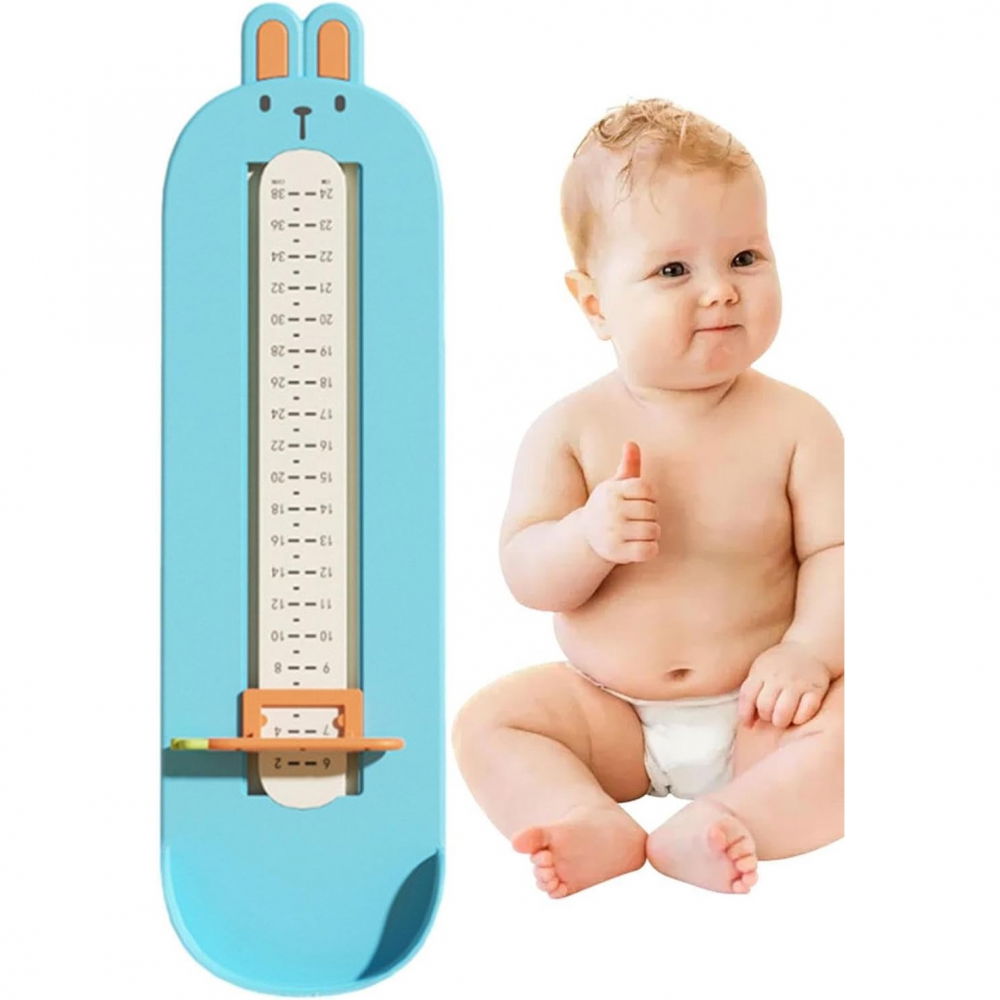 Dispozitiv de masurat talpa piciorului pentru bebelusi, 6-24, model iepuras, albastru [3]