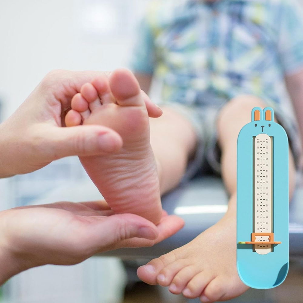 Dispozitiv de masurat talpa piciorului pentru bebelusi, 6-24, model iepuras, albastru [5]