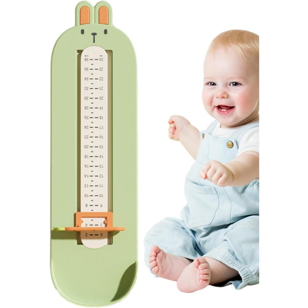 Dispozitiv de masurat talpa piciorului pentru bebelusi, 6-24, model iepuras, verde [4]