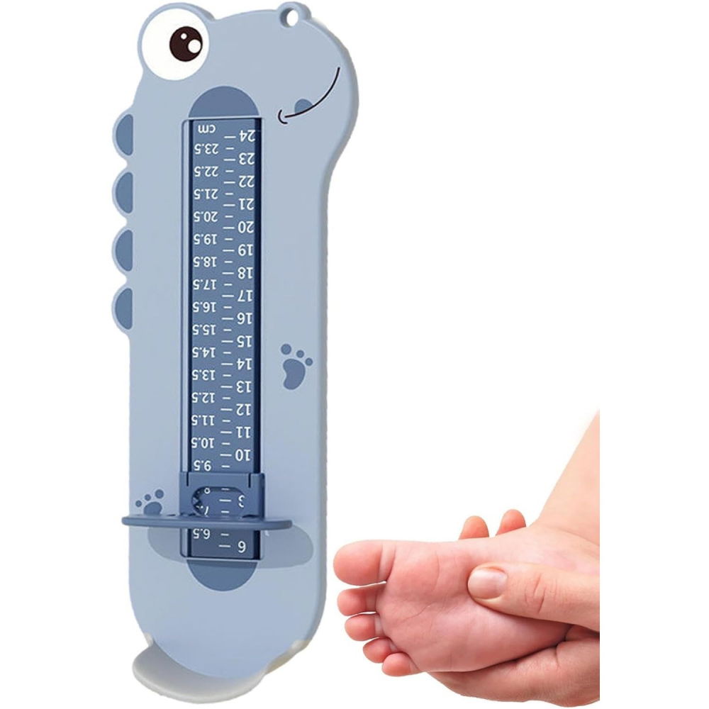 Dispozitiv de masurat talpa piciorului pentru bebelusi, 9-24, model dinozaur, albastru [7]