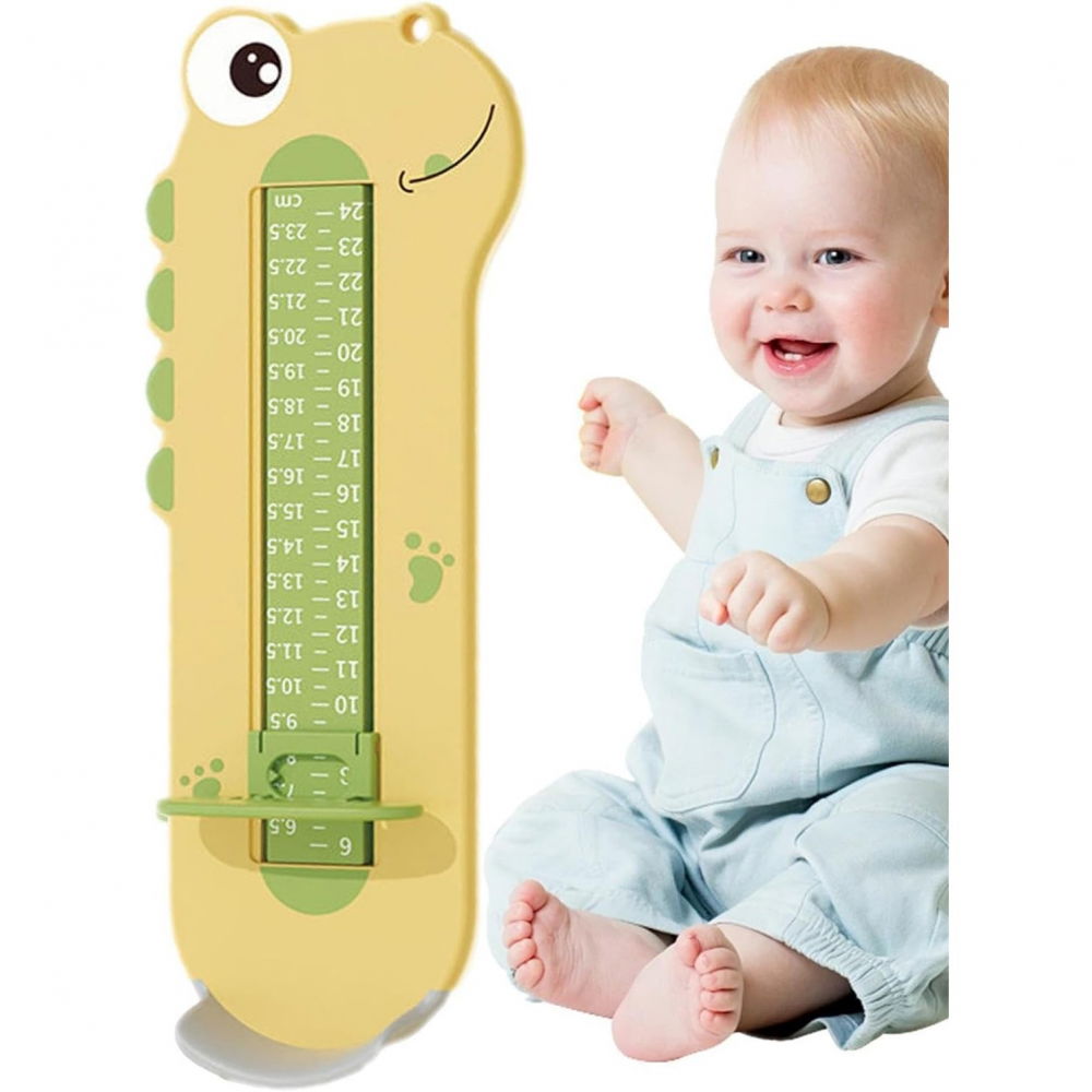 Dispozitiv de masurat talpa piciorului pentru bebelusi, 9-24, model dinozaur, galben [7]