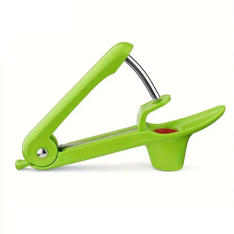 Dispozitiv de scos samburi, manual, cu 1 gaura, pentru cirese/masline, 20.5 x 3.8 x 13 cm, din abs+otel inoxidabil, cu maner, verde [8]