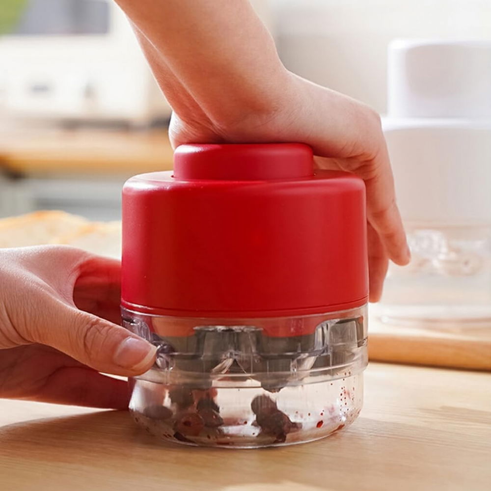 Dispozitiv de scos samburi, manual, cu 7 gauri, pentru cirese, 13 x 9.2 cm, din abs, rosu [6]