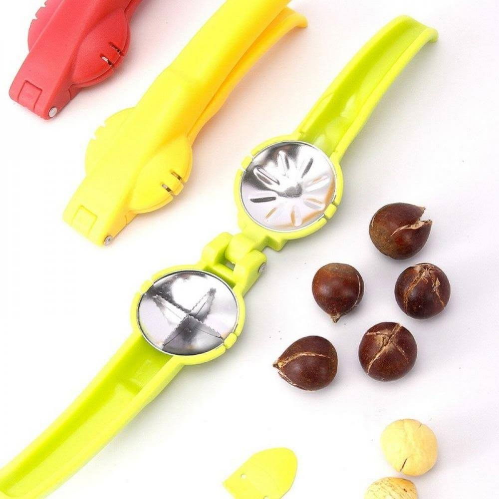 Dispozitiv de spart nuci si castane  abs si otel, 17.5 x 5.5 x 5 cm, usor de utilizat, galben [4]