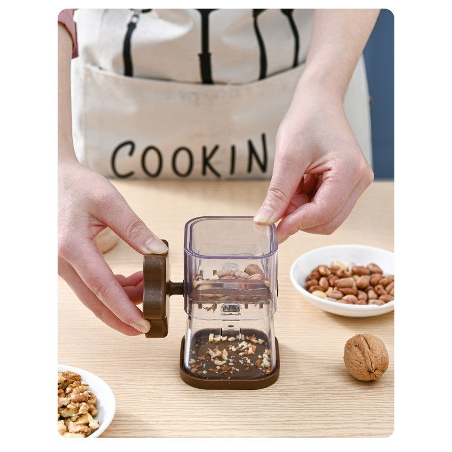 Dispozitiv de zdrobit, pentru alune, nuci, ciocolata, manual, din abs, 10 x 7.2 cm, maro [5]