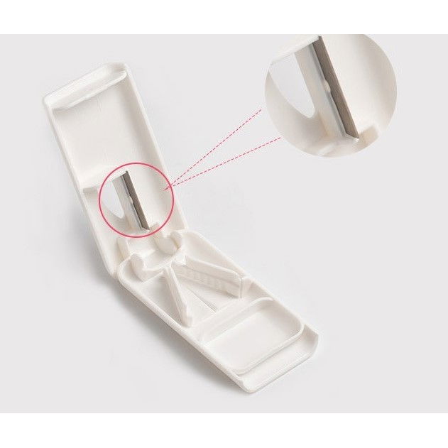 Dispozitiv taiere si depozitare medicamente, bej, plastic, 8 x 4 x 1.8 cm [6]