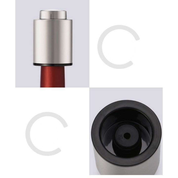 Dop de etansare a sticlei de sampanie, data etansare, reutilizabil, usor de depozitat si folosit, 4.5 x 4.5 x 8 cm, gri [4]