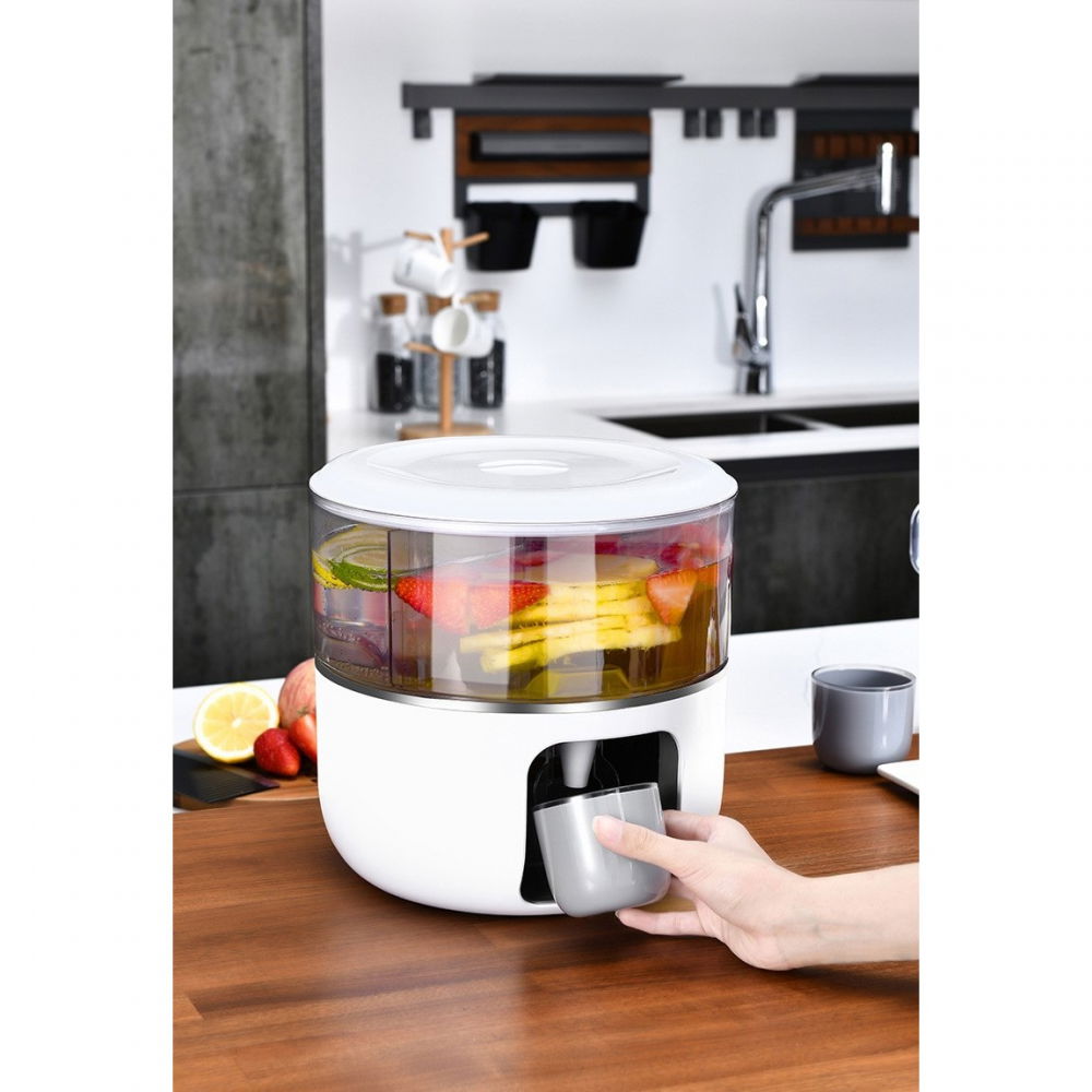 Dozator de apa  3 compartimente rotative, capacitate mare de 3l, alb [2]