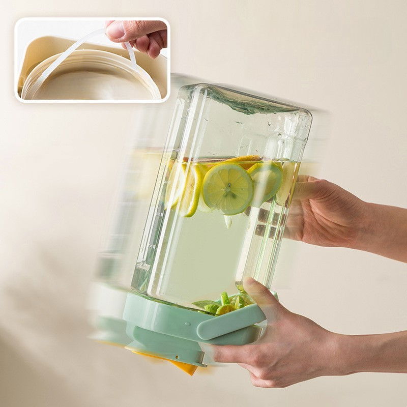 Dozator portabil pentru bauturi  3.5 litri, capac etans, duza deschidere/inchidere, recipent din plastic, gradat, filtru, maner, pentru diverse bauturi, 29.7 x 14.1 x 14.4 cm, verde [8]