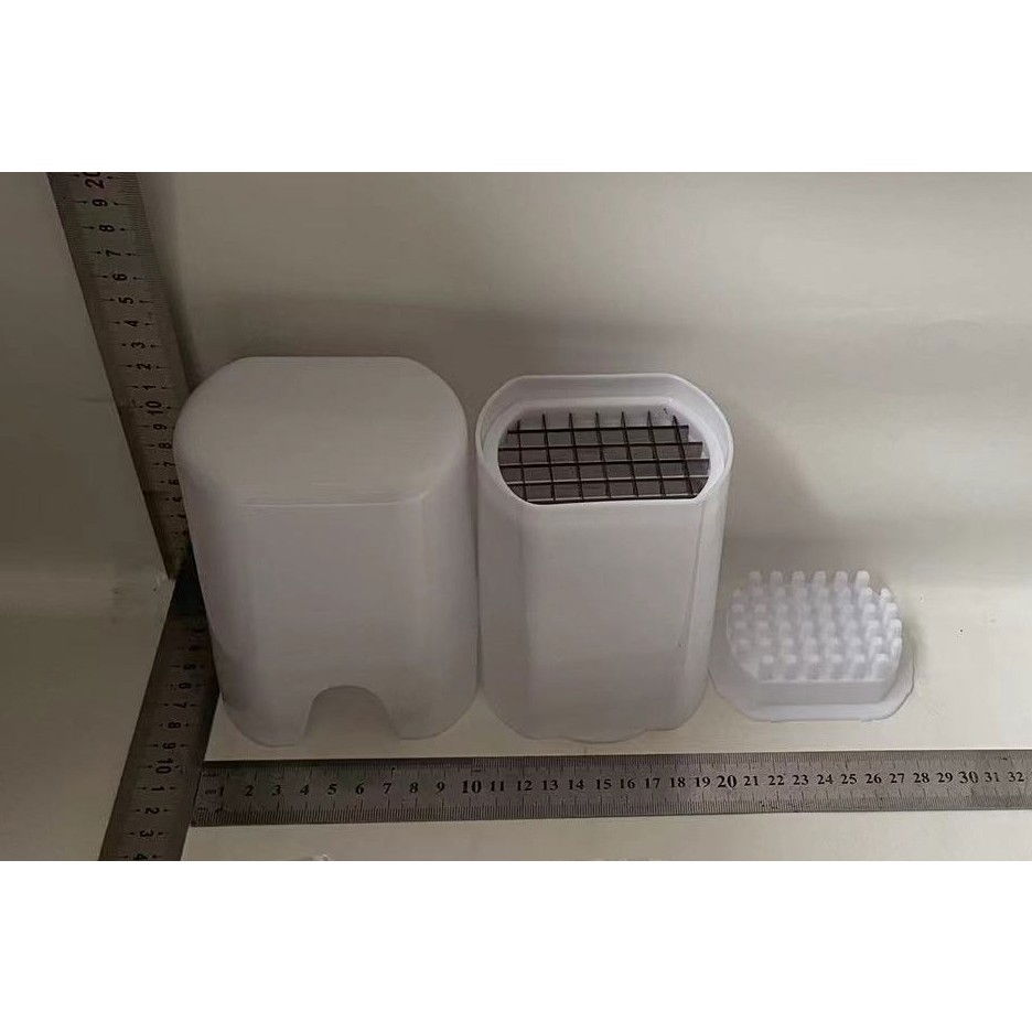 Feliator de fructe si legume, din plastic si otel, mecanic, taiere 1.2 cm grosime, 14 x 9.5 x 8 cm, alb [9]