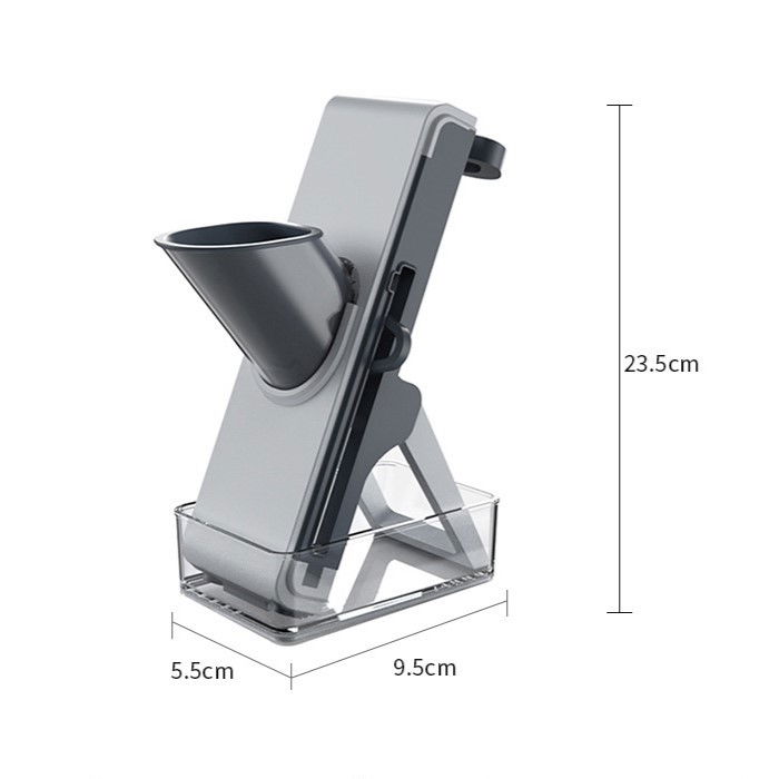 Feliator de legume multifunctional, taieturi diferite, razatoare pentru bucatarie, taietor de cartofi, presa manuala, pliabila, extensibila, pp pet, 23.5x9.5x5.5 cm, gri [7]