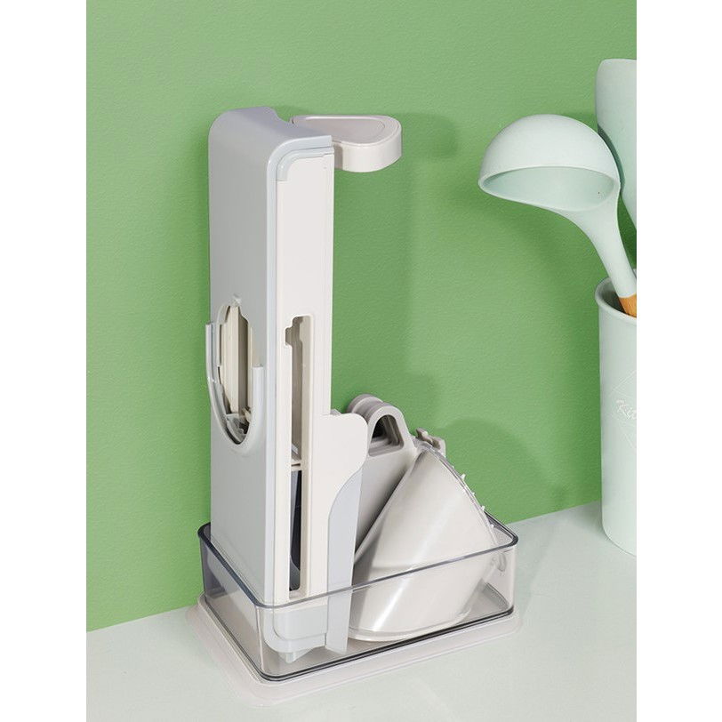 Feliator de legume multifunctional, taieturi diferite, razatoare pentru bucatarie, taietor de cartofi, presa manuala, pliabila, extensibila, pp pet, 23.5x9.5x5.5 cm, alb [12]