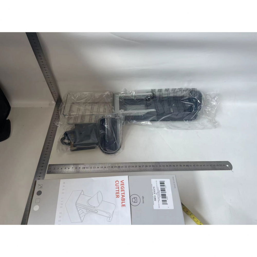 Feliator de legume multifunctional, taieturi diferite, razatoare pentru bucatarie, taietor de cartofi, presa manuala, pliabila, extensibila, pp pet, 23.5x9.5x5.5 cm, gri [2]