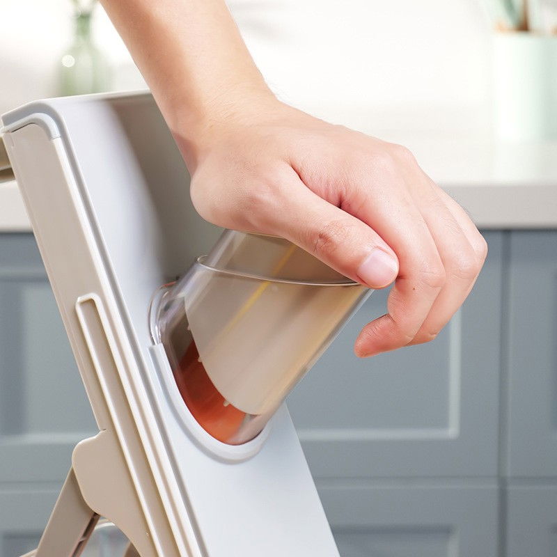 Feliator de legume multifunctional, taieturi diferite, razatoare pentru bucatarie, taietor de cartofi, presa manuala, pliabila, extensibila, pp pet, 23.5x9.5x5.5 cm, alb [14]