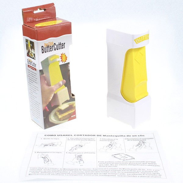 Feliator manual de unt  material plastic, design usor si practic, 20x6x8.5 cm, butter cutter, alb [6]