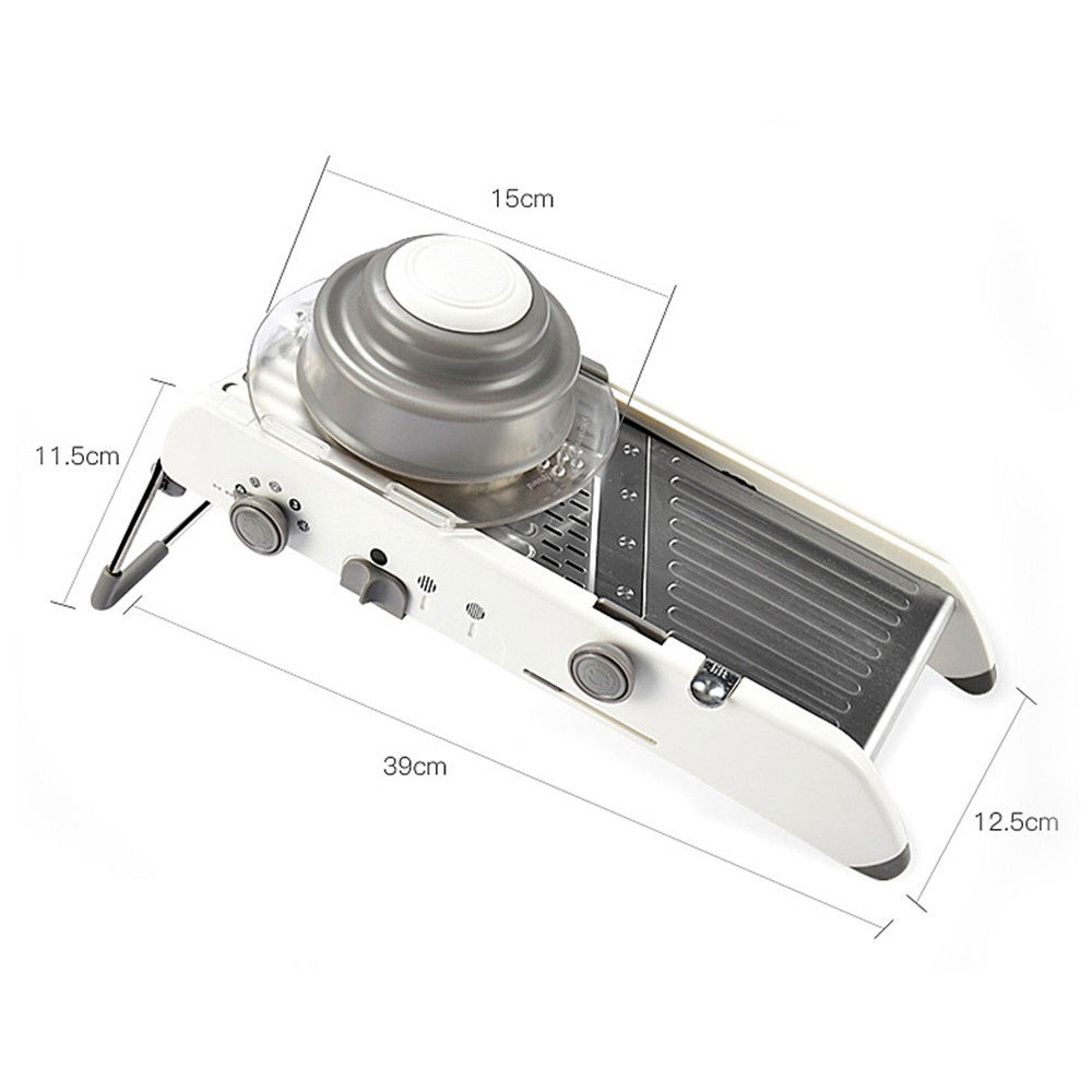 Feliator manual multifunctional, usor de folosit, pentru legume, fructe, razatoare, otel inoxidabil, accesoriu bucatarie, 39 x 11.5 x 12.5 cm alb [2]