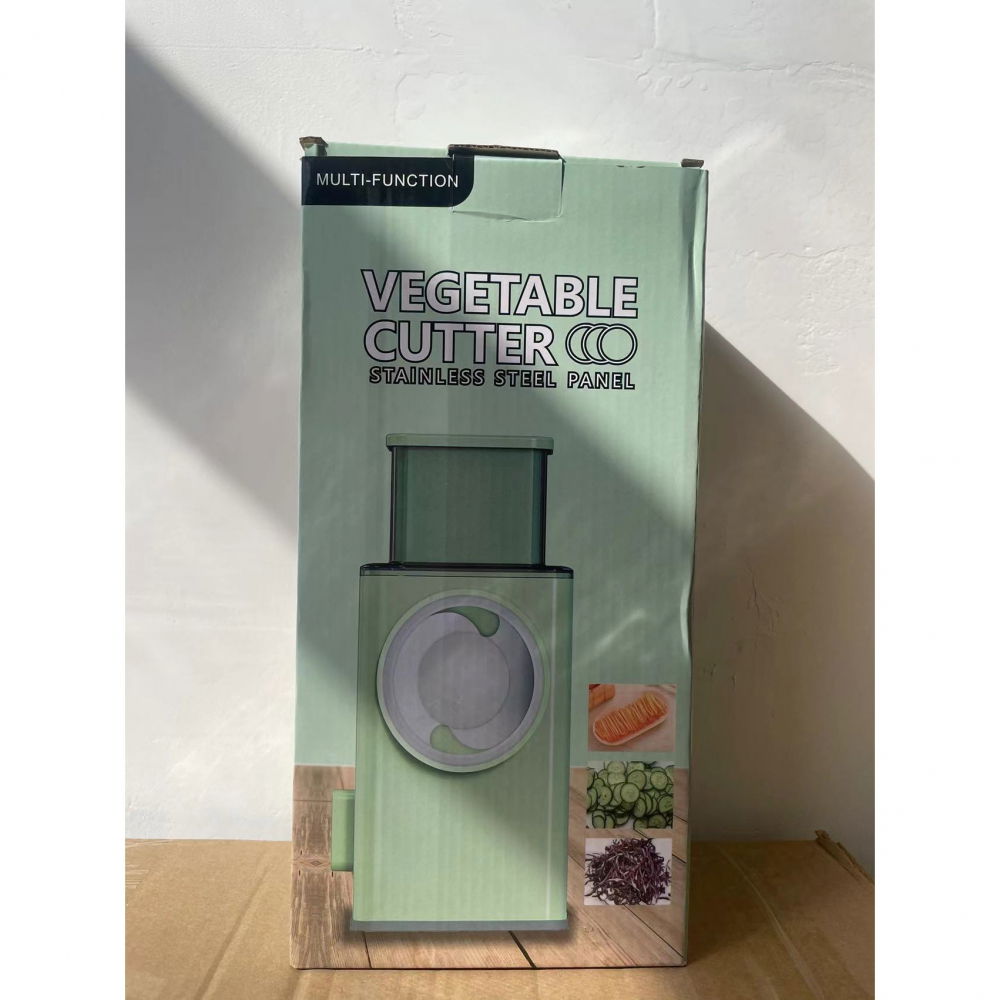 Feliator manual pentru legume  3 lame din otel inxodabil, 3 tipuri de feliere, material carcasa abs, latime maxima feliere 4 mm, baza de tip ventuza, usor si sigur de utilizat, 28.5 x 9,2 x 13.5 cm, verde [13]