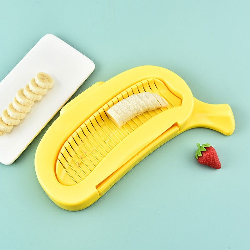 Feliator multifunctional pentru alimente, model banana, pentru legume si fructe, accesoriu pentru bucatarie, 28.8x18.3 cm, galben [6]