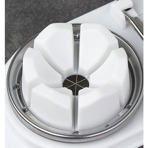 Feliator multifunctional  pentru oua, mozzarela, fructe, 2 forme de feliere, agatatoare, 20 cm, alb [5]