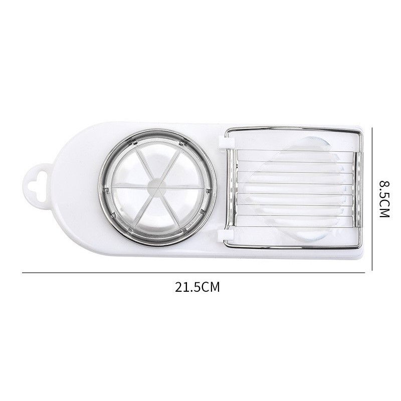 Feliator multifunctional  pentru oua, mozzarela, fructe, 2 forme de feliere, agatatoare, 20 cm, alb [6]