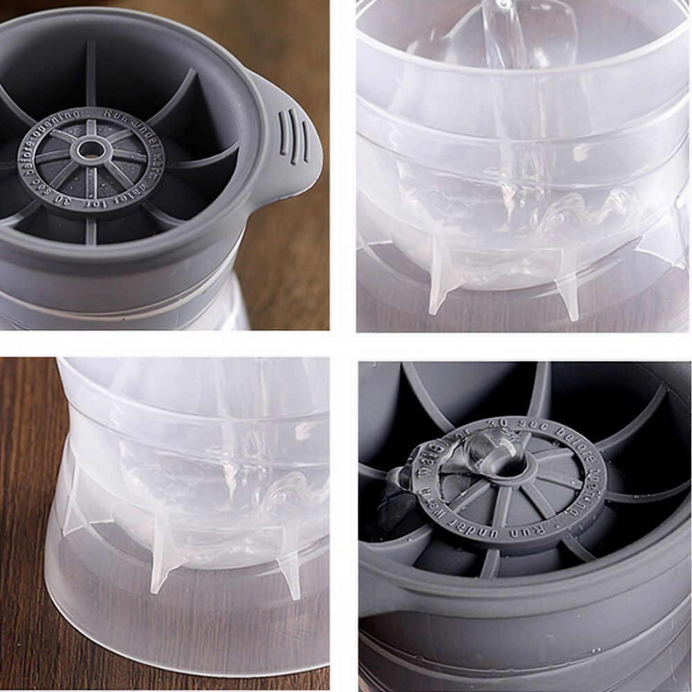 Forma cub de gheata, rotund, polipropilena/silicon, 11x7.5x7.8 cm, gri [2]